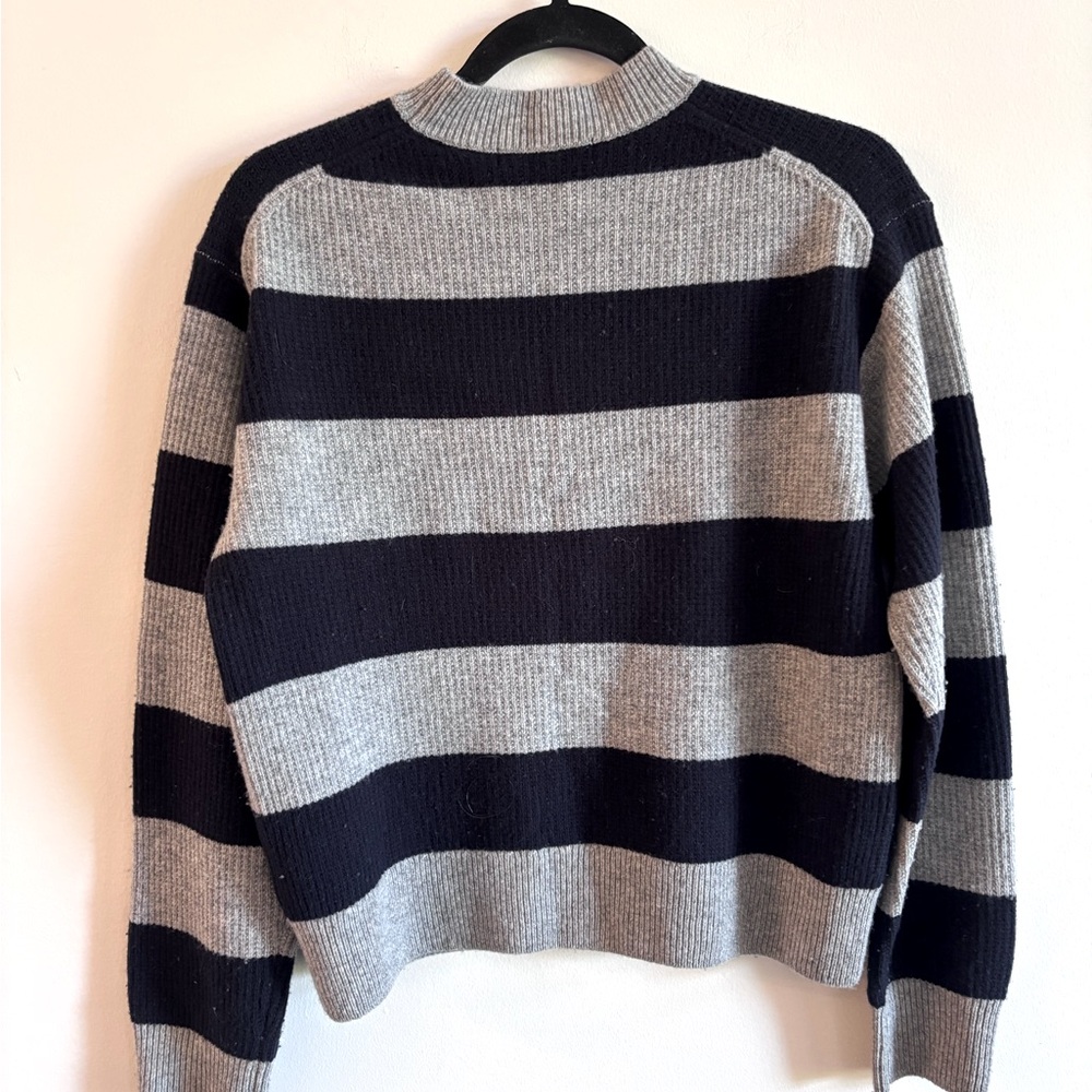 UNIQLO X COMPTOIR DES COTTONNIERS I S Striped Lambswool Sweater I grey navy blue - Picture 3 of 8